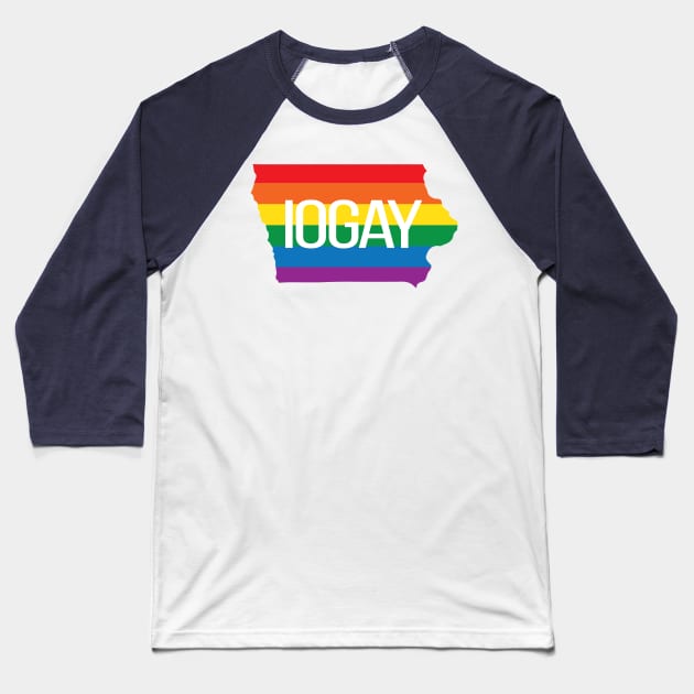 Iowa Gay = IoGay! Baseball T-Shirt by AnytimeDesign